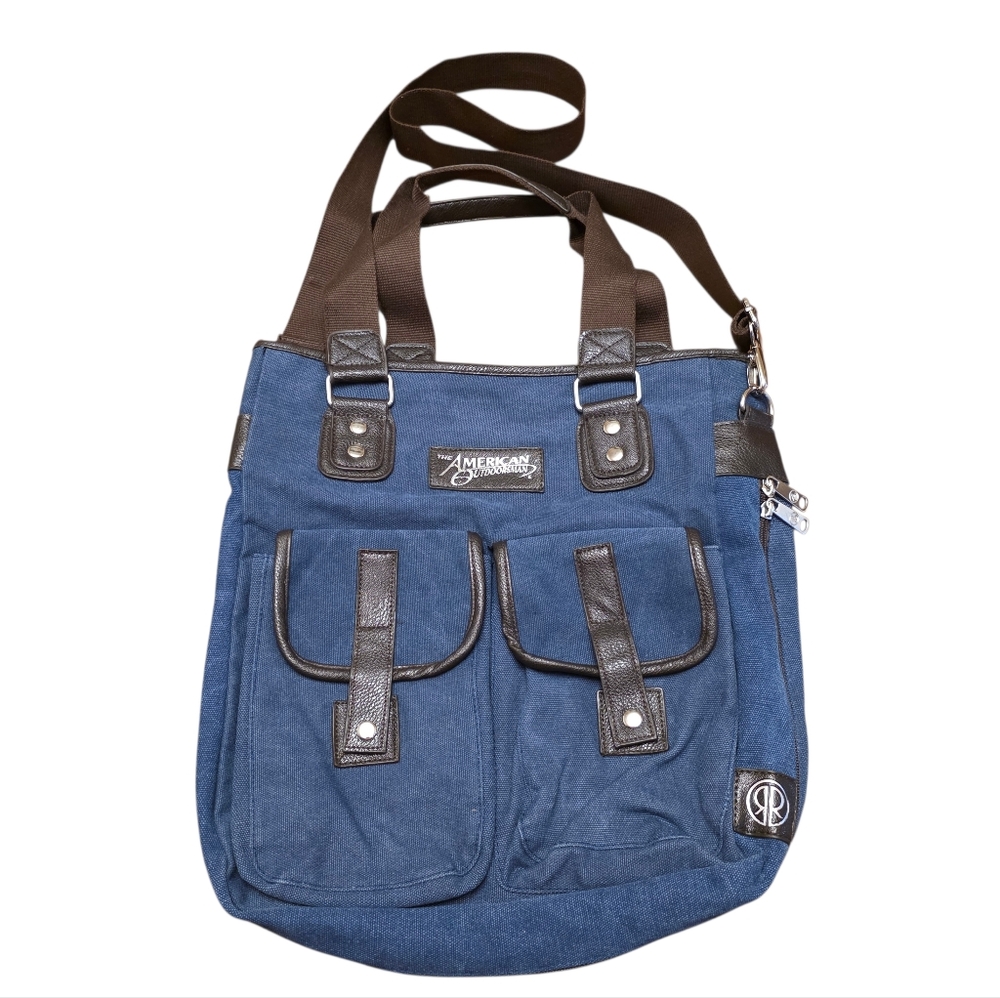 The American Outdoorsman Blue Canvas Men's Messenger Bag